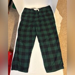 Roots Green and Black Plaid Men's XL Pajama Bottoms NWOT